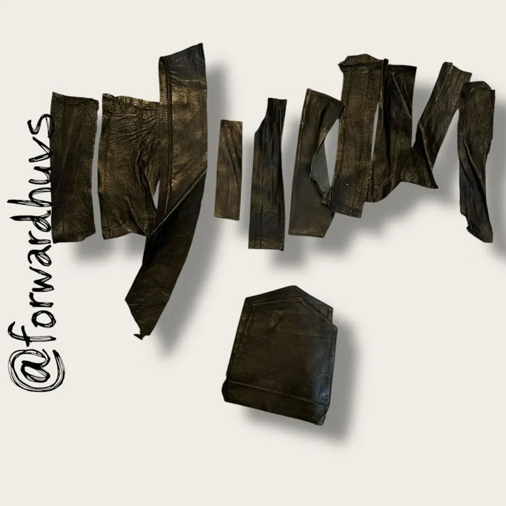 Scrap Sewing Black Leather Pieces & Leather Crafting Material  - 2 lbs 9 ounces